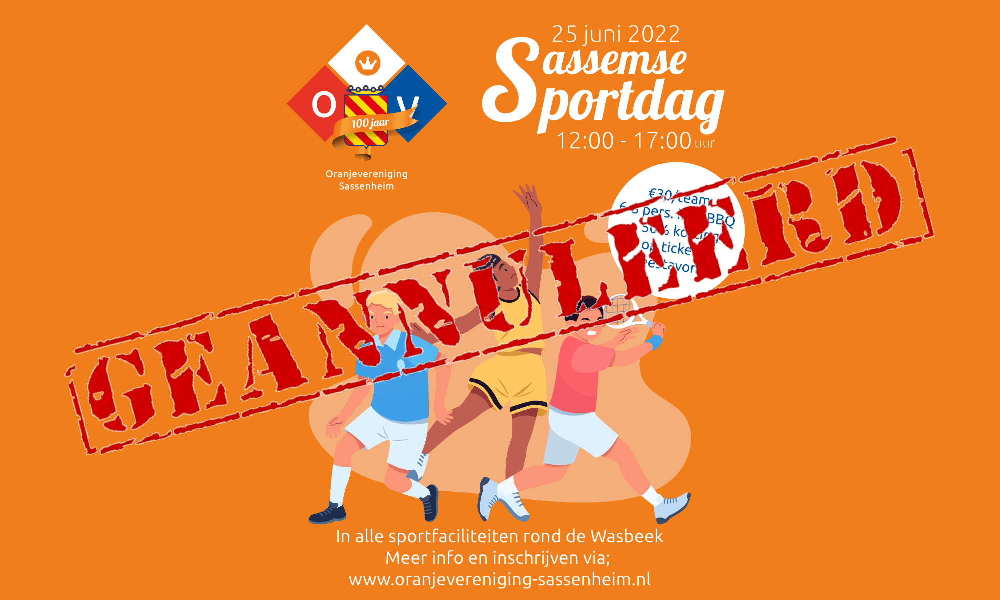 Oranjevereniging Sassenheim - Sassemse Sportdag geannuleerd