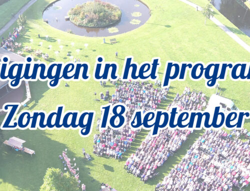 Wijzigingen in het programma zondag 18 september